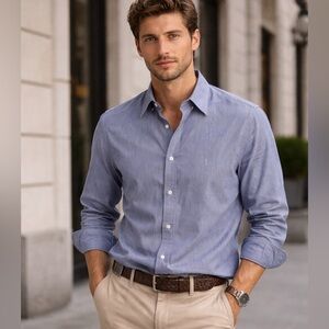 Versace Casual Blue Button-Down Shirt XL